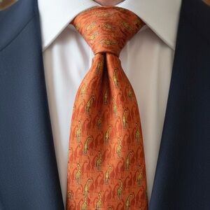 Orange Giraffe Patterned Tie